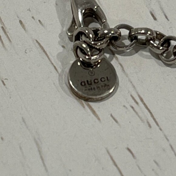 Gucci GG Interlocking Pendant Necklace Gunmetal with Silver Chain (JB1303) - Picture 3 of 3